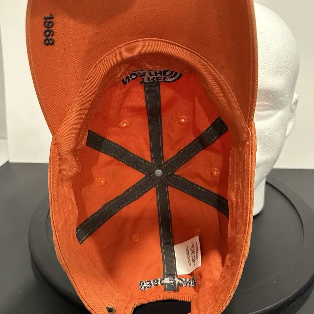 The North Face Norm Cap Orange Embroidered Logo Adjustable Baseball Dad Hat